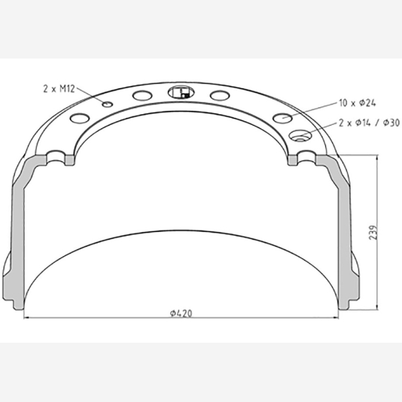 ΤΑΜΠΟΥΡΟ DAF 420x180/239mm 10X24