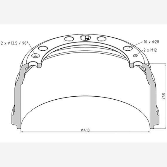 ΤΑΜΠΟΥΡΟ VOLVO 413x150/240mm F12 ΕΜ.