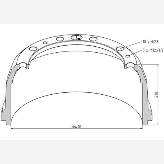 ΤΑΜΠΟΥΡΟ ΜERCEDES 410x140/218mm ΕΜ.303