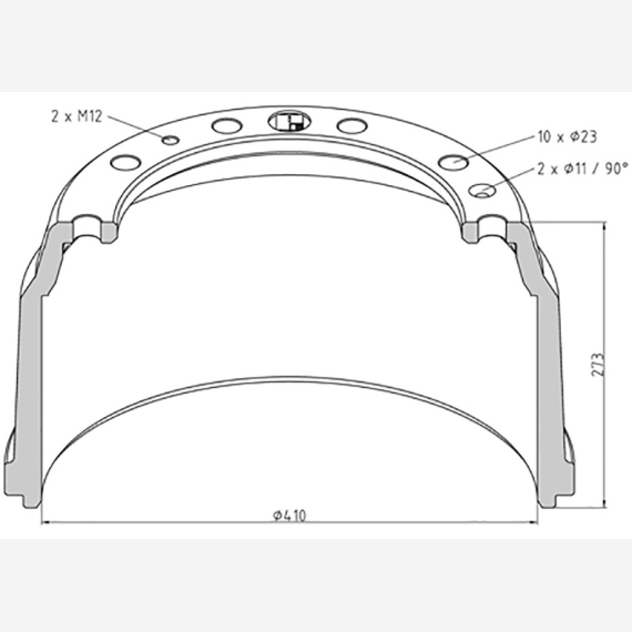 ΤΑΜΠΟΥΡΟ IVECO 410x200/273mm 10X23