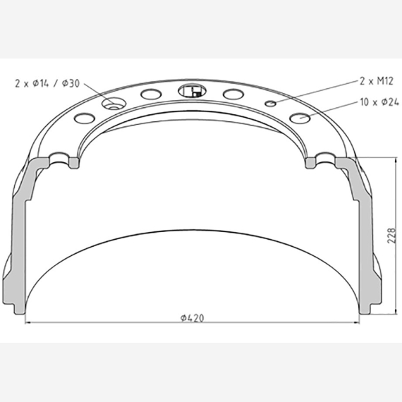ΤΑΜΠΟΥΡΟ DAF 420x150/228mm F95 ΕΜΠ 10X24